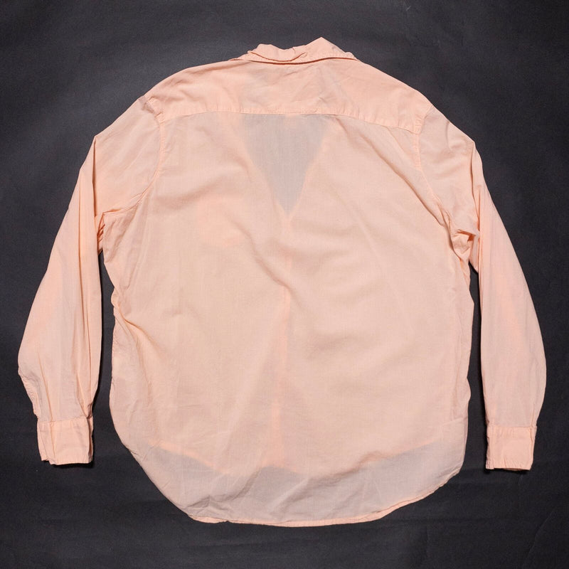Frank & Eileen Eileen Shirt Women's Large Oversized Solid Peach Pink USA