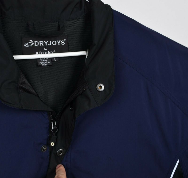 FootJoy DryJoys Men's Large Navy Blue Black Half Zip Windshirt Golf Jacket