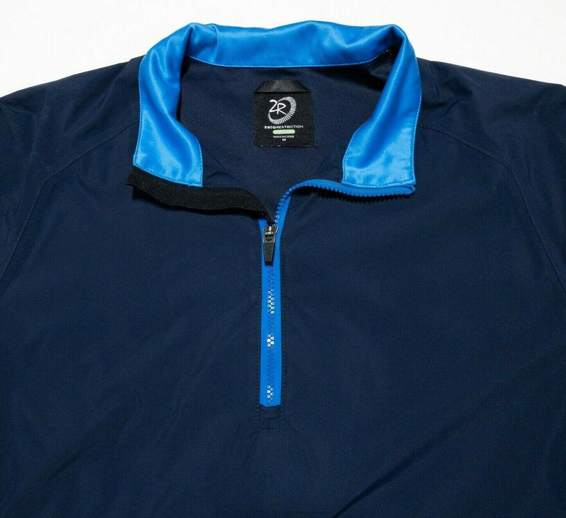 Zero Restriction Jacket Men's Medium Tour Series 1/4 Zip Jacket Wind Rain Navy