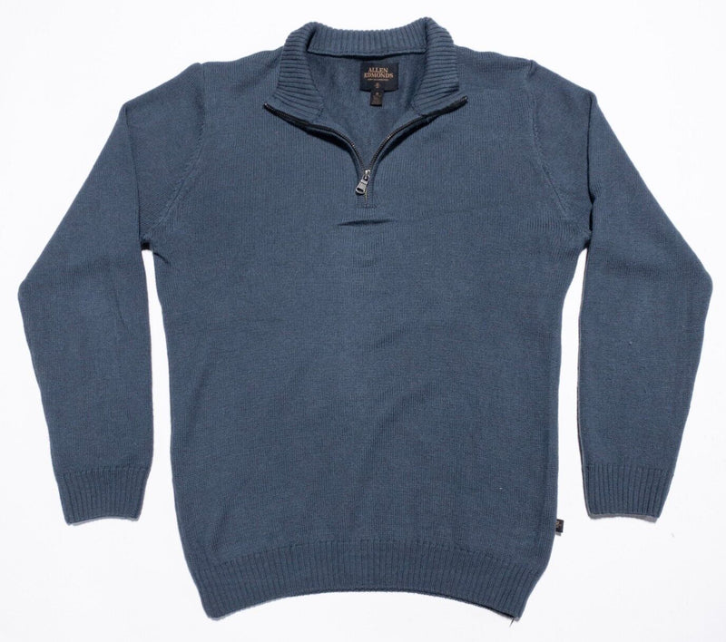 Allen Edmonds Sweater Men's Medium Merino Wool 1/4 Zip Pullover Knit Blue