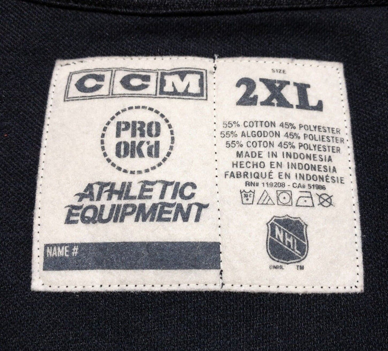 Chicago Blackhawks Track Jacket Men's 2XL CCM Black Full Zip NHL Stanley Cup