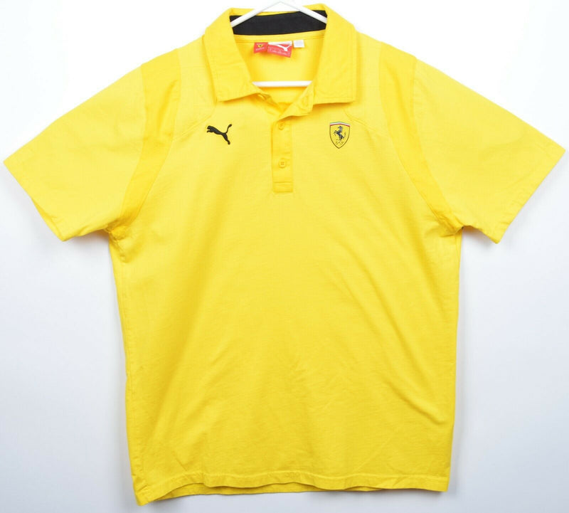 Puma Ferrari Men's Large Yellow Official Ferrari Short Sleeve Polo Shirt