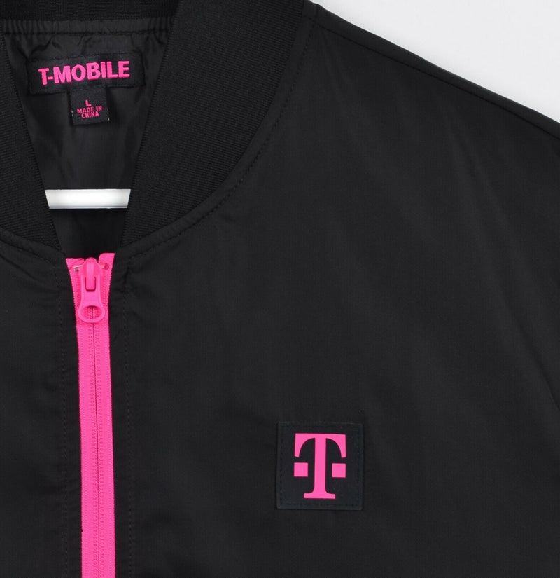 T-Mobile Adult Large Black Pink Full Zip Employee Store Bomber Jacket