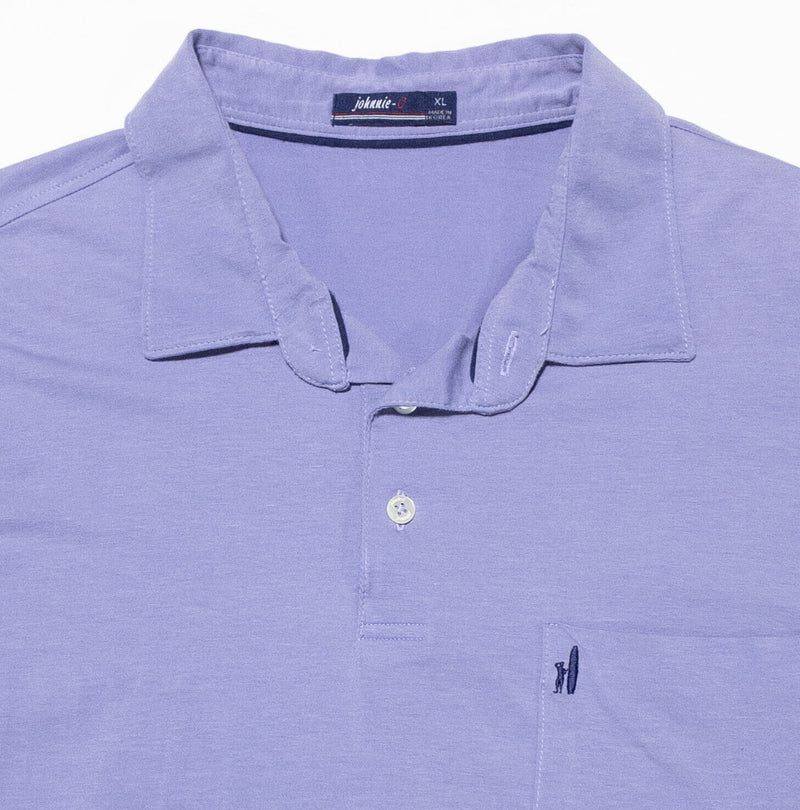 johnnie-O XL Polo Men's Solid Purple Pocket Short Sleeve Golf Sheep Preppy