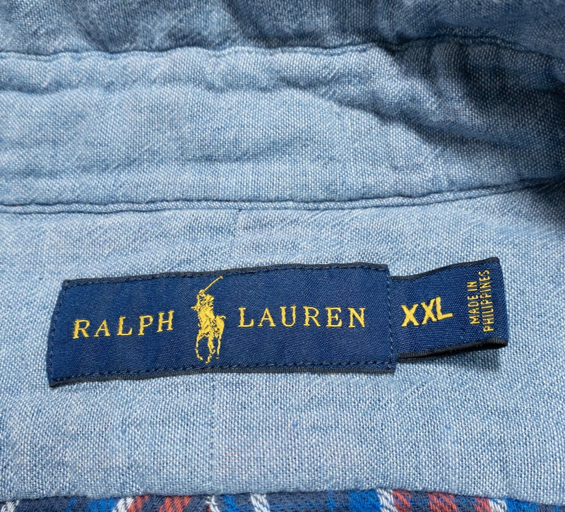 Polo Ralph Lauren Lined Shirt Jacket Men's 2XL Flannel Long Sleeve Button-Down