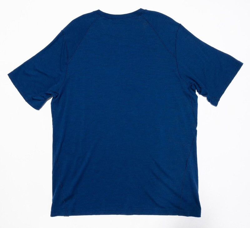 REI Merino Wool T-Shirt Large Men's Short Sleeve Blue Crewneck Hiking Outdoor