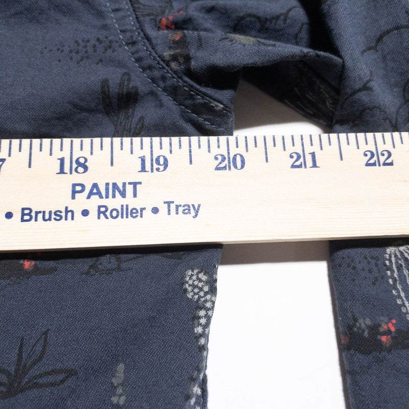 Ariat Pearl Snap Shirt Mens Medium Pattern Cactus Floral Western Rockabilly Blue