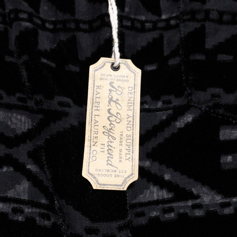 Ralph Lauren Denim & Supply Shirt Women's Small Lace Aztec Sheer Western Velvet