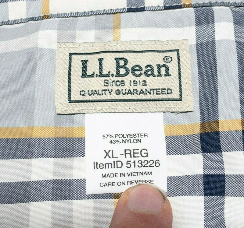 L.L. Bean SunSmart Cool Weave Shirt Long-Sleeve Plaid Fishing Travel Men's XL