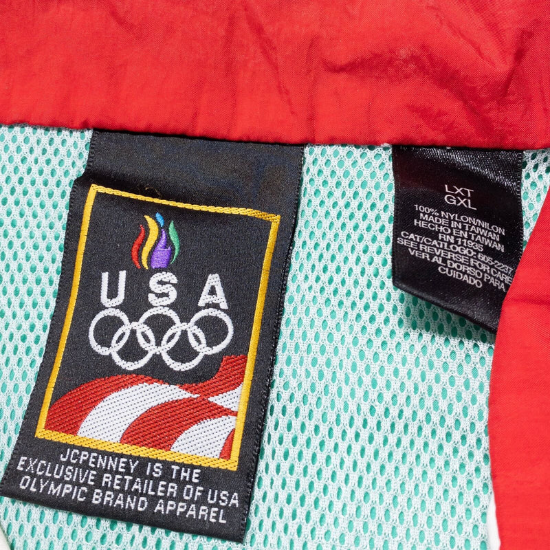 Vintage USA Olympics Jacket Men's Large Colorblock Windbreaker Logo Full Zip 90s