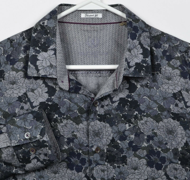 Bugatchi Uomo Men's Large Shaped Fit Floral Flip Cuff Button-Front Shirt