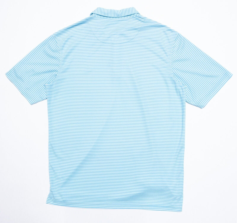 johnnie-O Prep Formance Polo XL Men's Shirt Blue Striped Preppy Golf Wicking