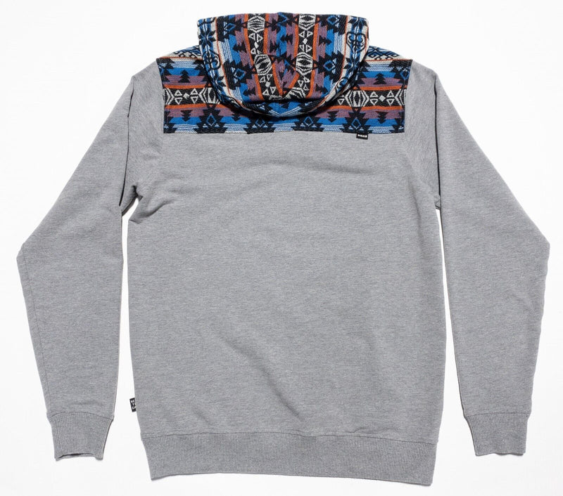 Howler Brothers Hoodie Men's Small Pullover Aztec Gray 1/4 Snap Sweatshirt