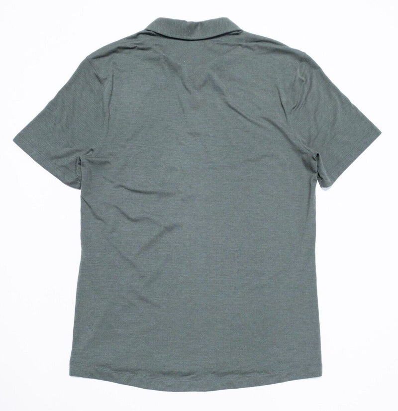 Lululemon Polo Shirt Men's Fits Medium Green Metal Vent Tech Soft Stretch