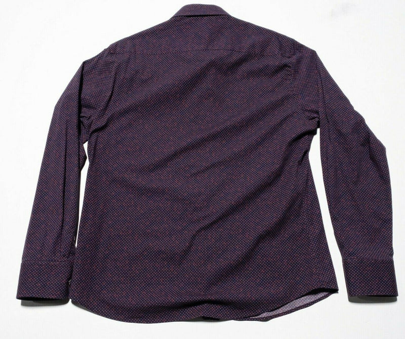 Stone Rose Shirt Men's 4 (Large) Geometric Paisley Purple Red Cotton Blend