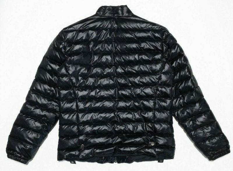 Zegna Sport Down Puffer Jacket Solid Black Full Zip Designer Men's Large