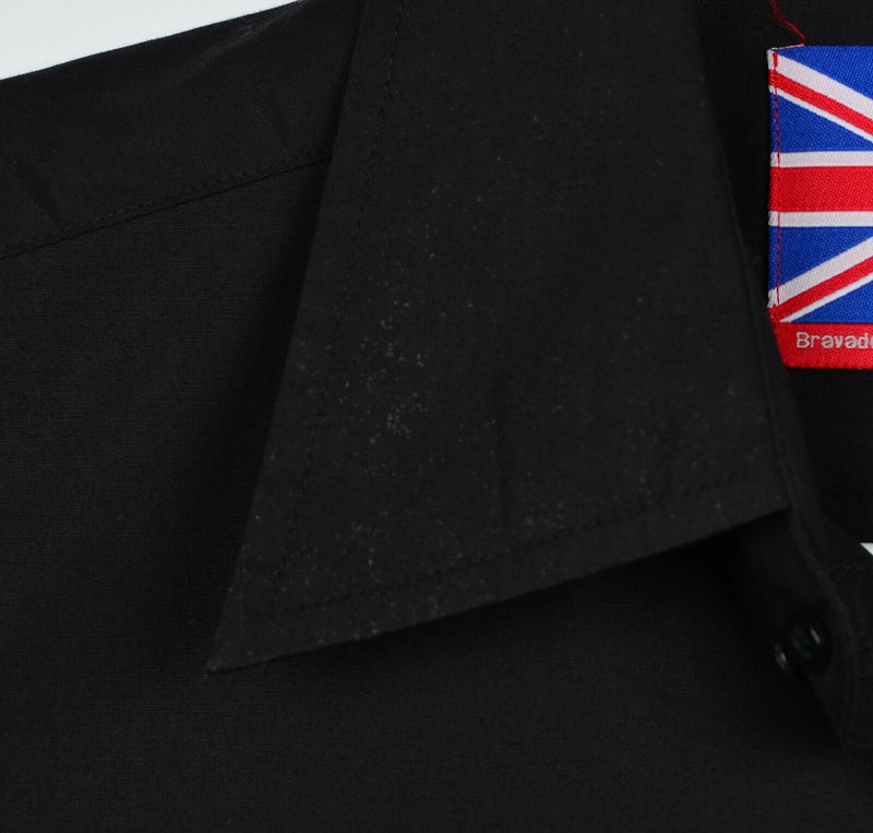 The Who Men's Medium Maximum R&B Bravado Embroidered Black White Button Shirt