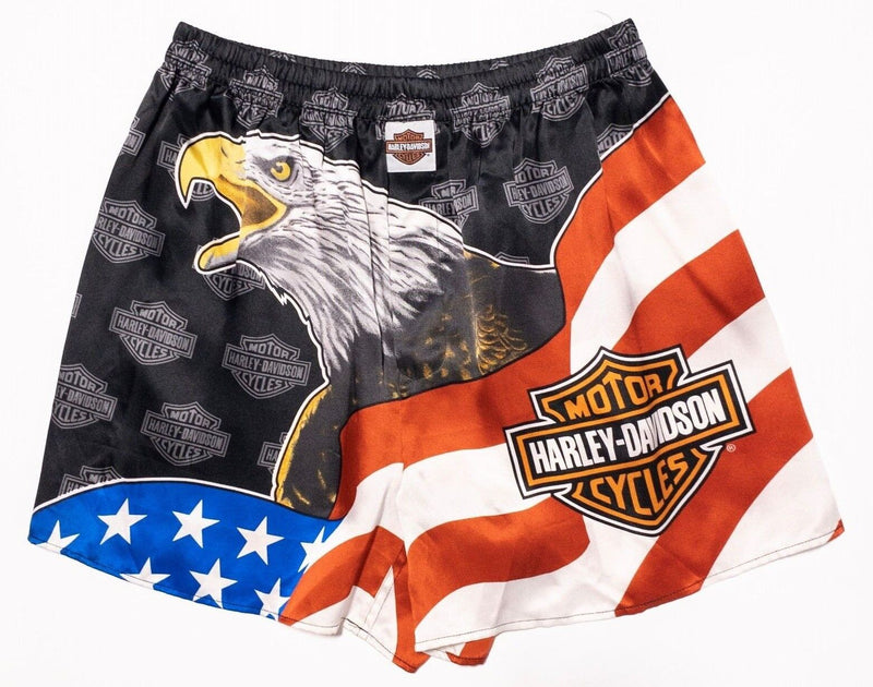 Harley-Davidson Silk Boxers Medium Men's Shorts Eagle USA Patriotic