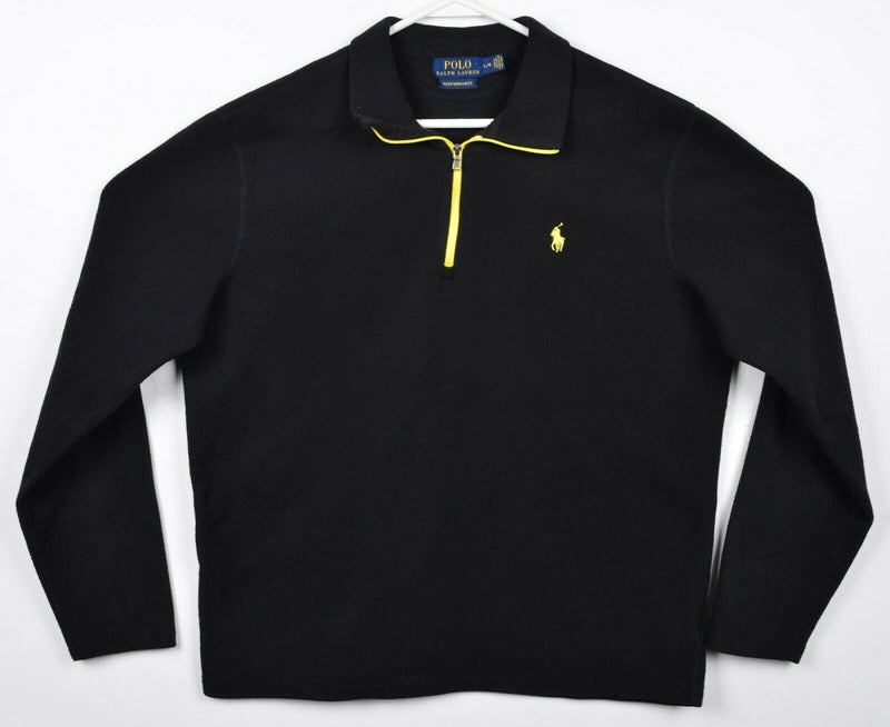 Polo Ralph Lauren Performance Men's Large 1/4 Zip Black Fleece Pullover Jacket