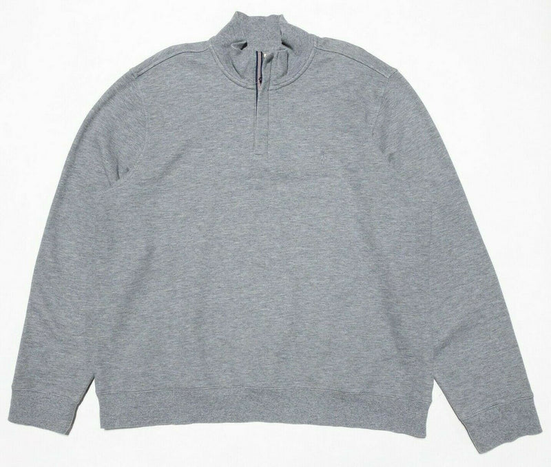 Brooks Brothers Red Fleece 1/4 Zip Sweater Heather Gray Cotton Blend Men's 2XL