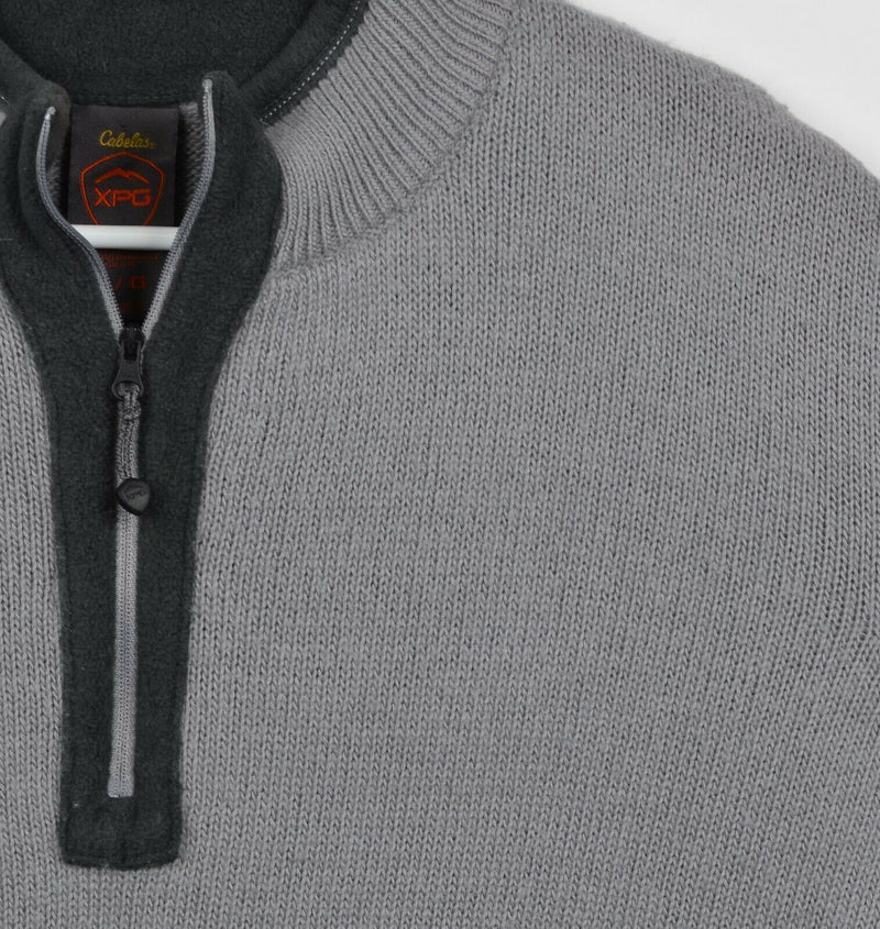 Cabela’s XPG Men's Large Merino Wool Blend Primaloft Gray 1/4 Zip Sweater