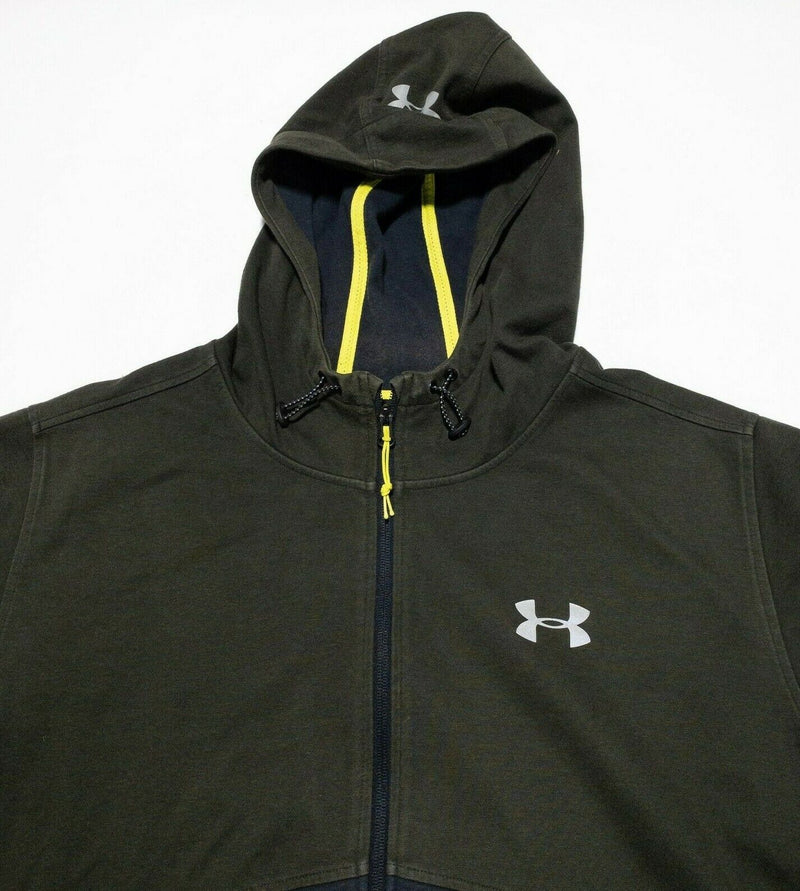 Under Armour Men's 3XL Loose Jacket UA Storm Olive Green Blue HeatGear Full Zip