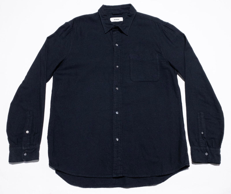 Buck Mason Shirt Men's Large Button-Up Solid Black Long Sleeve BM13025