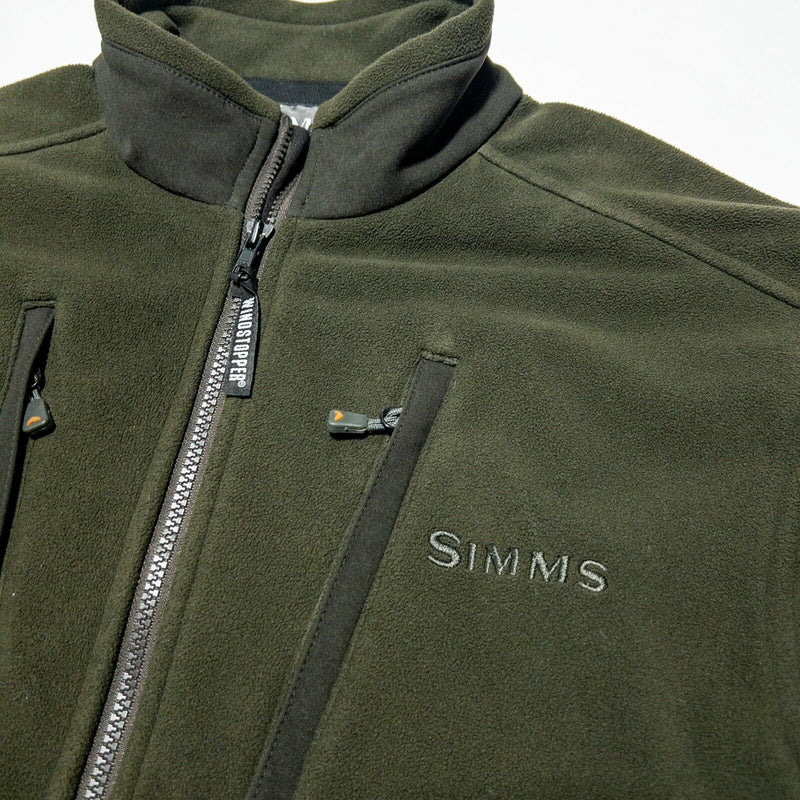 Simms Fishing Gore Windstopper Fleece Jacket Olive Green Men's Medium