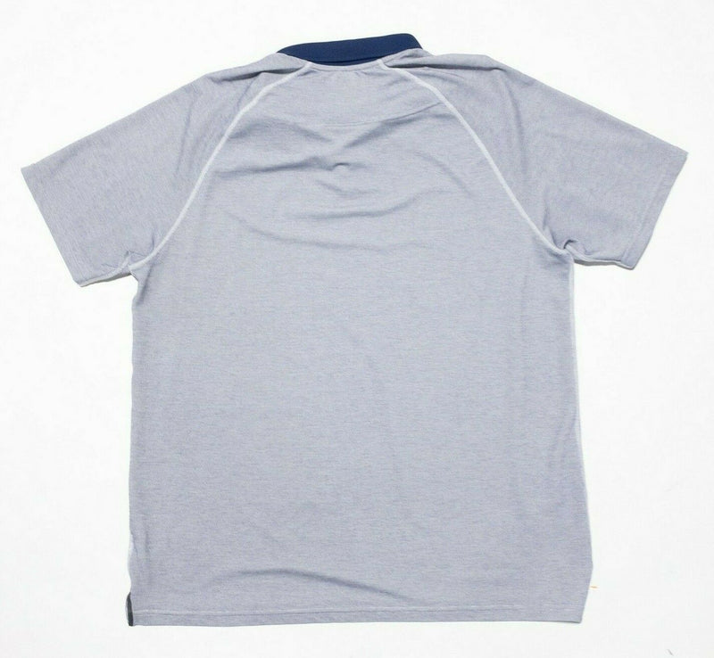 Rhone Polo XL Men's Shirt Wicking Athleisure Short Sleeve Gray Blue Delta Pique