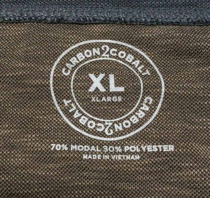 Carbon 2 Cobalt Modal Blend Crewneck T-Shirt Brown Gray Long Sleeve Men's XL