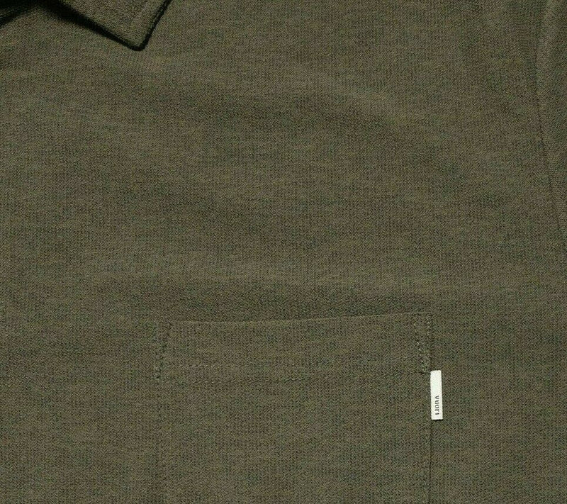 Vuori Polo Shirt Men's XL Stretch Wicking Athleisure Olive/Brown Short Sleeve