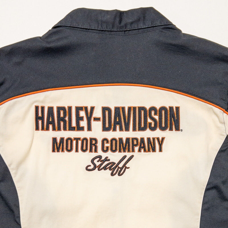 Harley-Davidson Staff Shirt Women's 1W Snap-Front Embroidered Employee Ivory