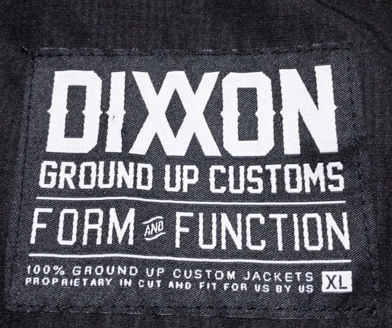 Dixxon Windbreaker Jacket Men's XL Black Full Zip Hooded Rain Ground Up Custom