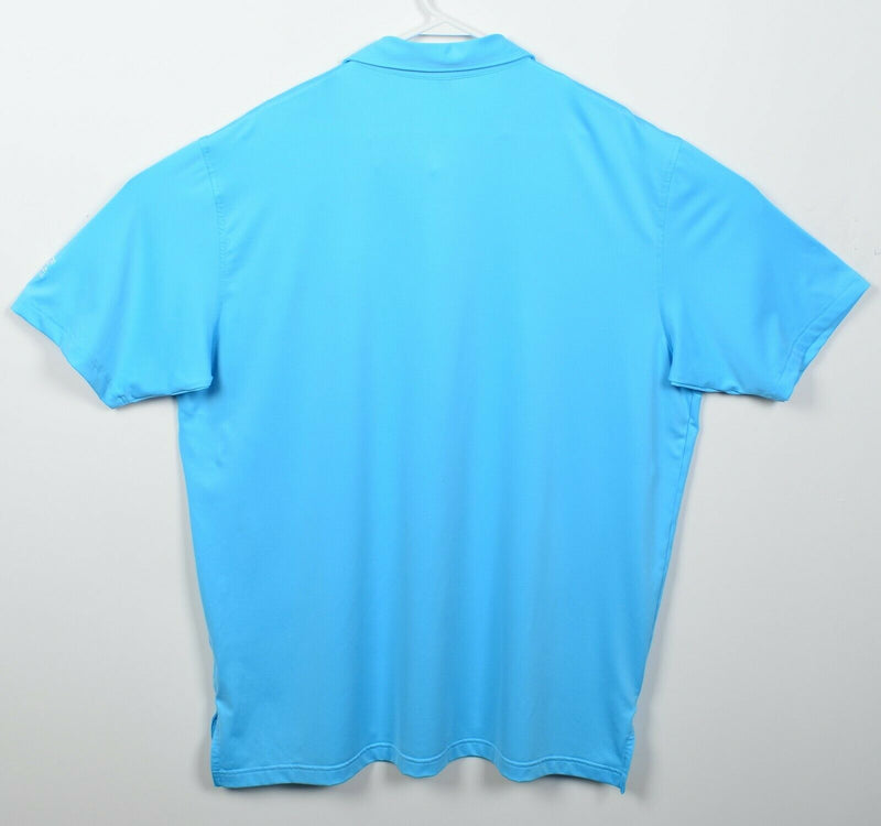 Peter Millar Summer Comfort Men's XL Solid Blue Wicking Golf Polo Shirt