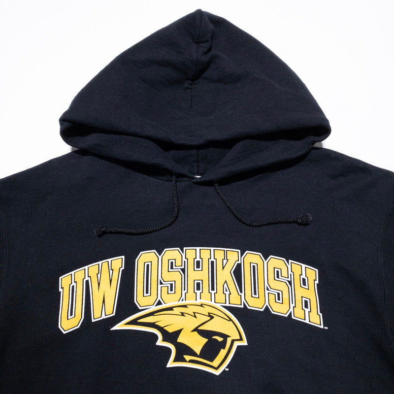 UW Oshkosh Champion Hoodie Men's Medium Pullover Sweatshirt Black College Titans