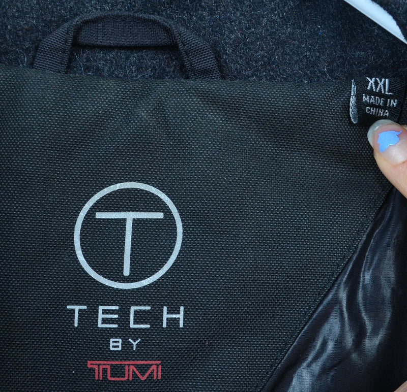 Tumi T Tech Wool Blend Insulated Charcoal Gray Full Zip Coat Men's 2XL