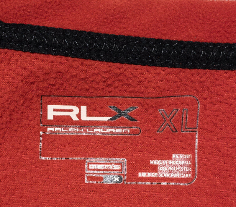 RLX Ralph Lauren 1/4 Zip Fleece Jacket Golf Solid Red Pullover Men's XL