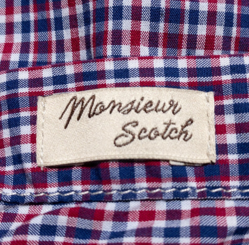Scotch & Soda Shirt Men's XL Button-Up Red Blue Plaid Check Casual Long Sleeve