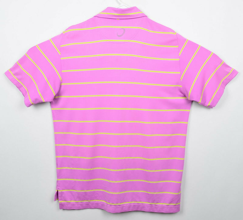 Zero Restriction Men's Sz Large Tour Series Pink Striped Golf Polo Shirt