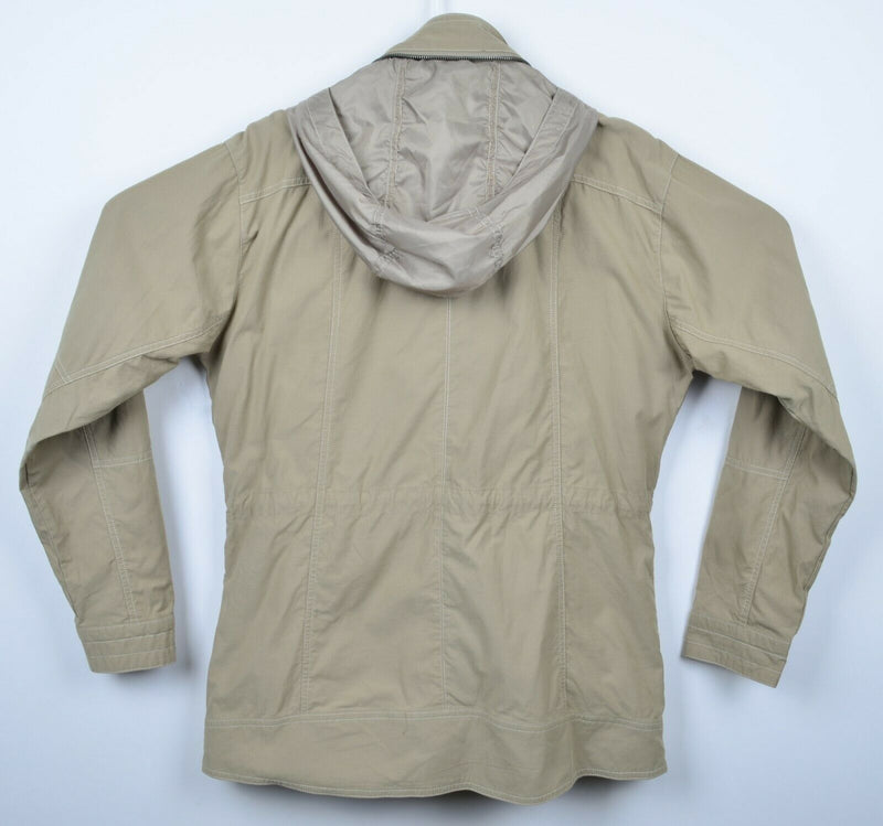 Kuhl Women's Large Rekon Jacket Tan Full Zip Hooded Hip-Length KuhlDry Jacket