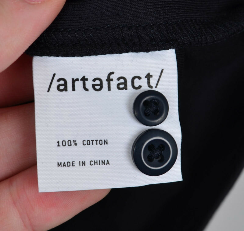 Artefact Stitch Fix Men's Sz Large Athleisure Black Long Sleeve Polo Shirt NWT
