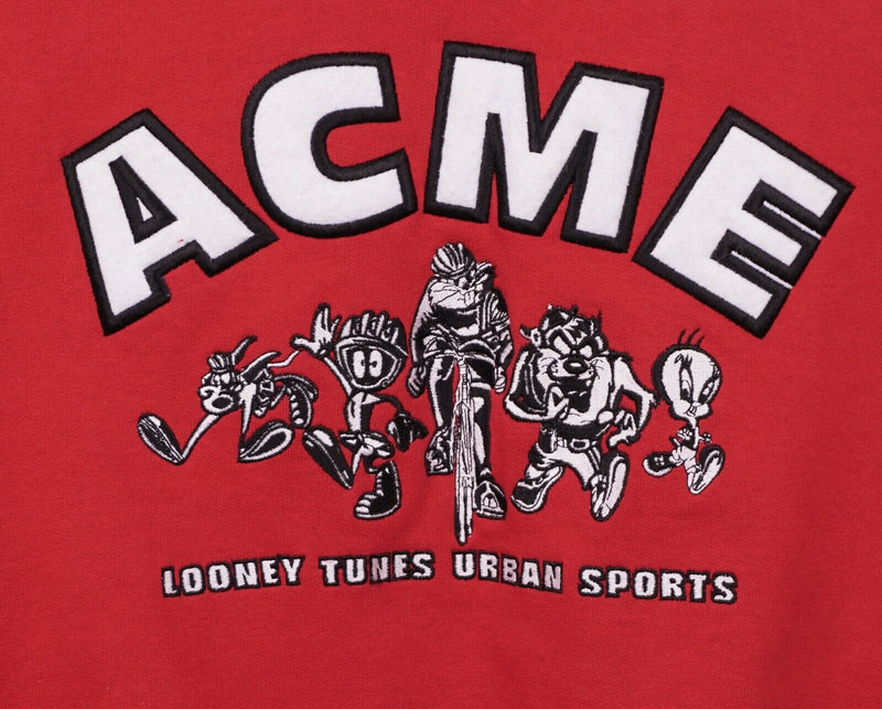 Vtg Acme Clothing Adult Sz XL Looney Tunes Urban Sports Red Full Zip Sweatshirt