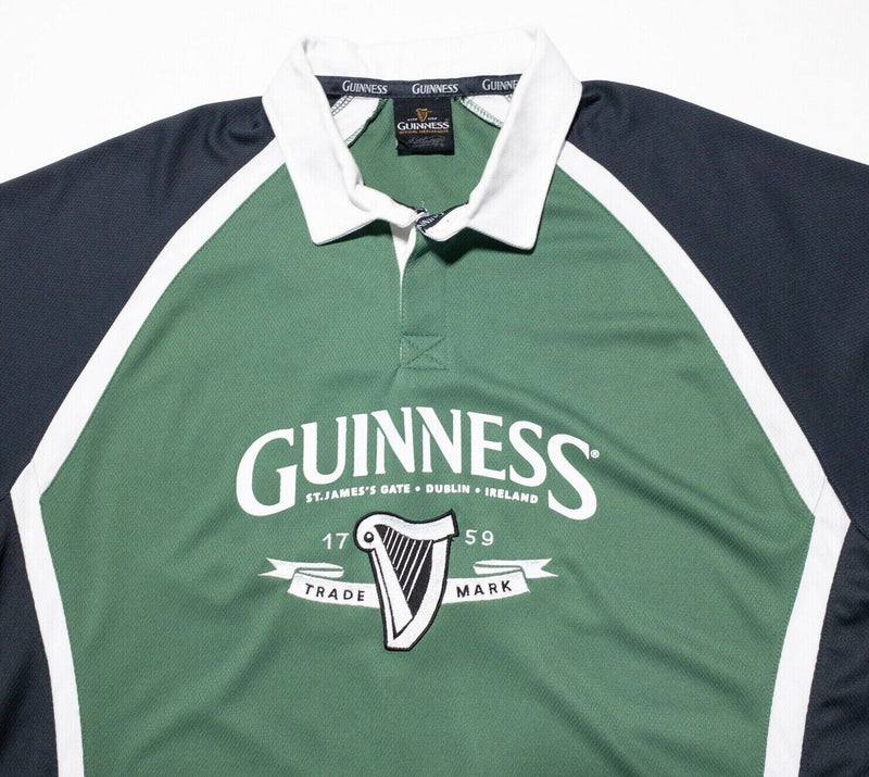 Guinness Rugby Shirt Fits Men's 2XL Irish Ireland Green Short Sleeve Beer