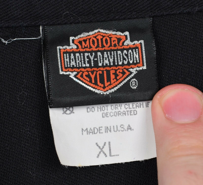 Vintage 1997 Harley-Davidson Men's XL Daytona Bike Week Neon Button-Front Shirt