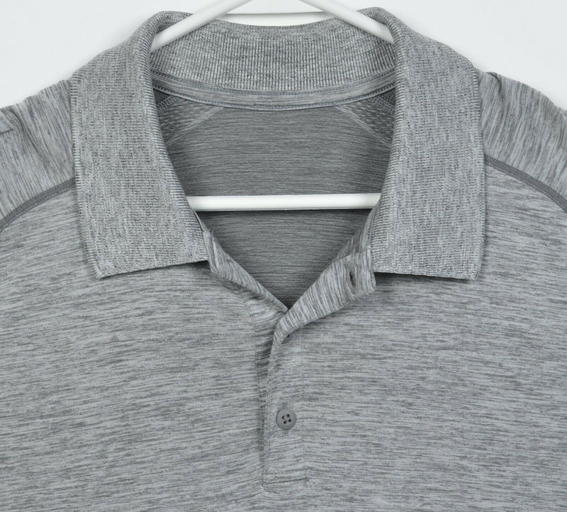 Lululemon Men's XL Heather Gray Vented Wicking Athleisure S/S Polo Shirt