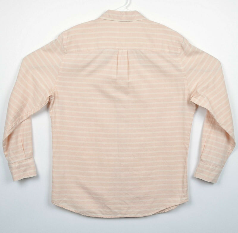 Marine Layer Men's Sz Medium Peach Pink Striped Lightweight Button-Front Shirt