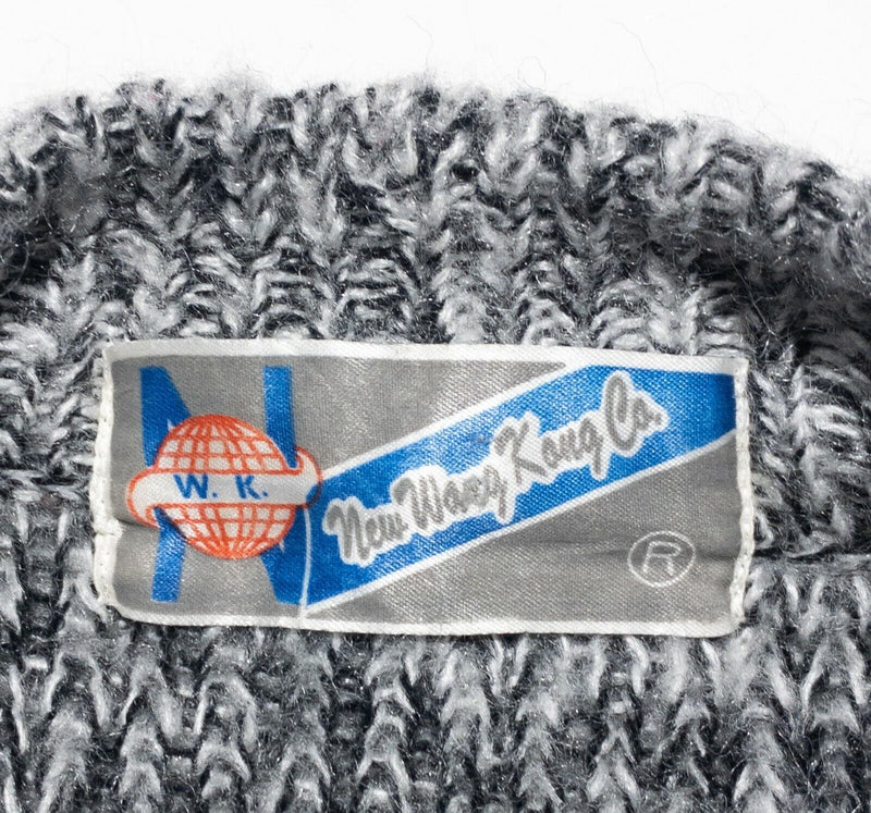 Cowboy Cowichan Knit Graphic Vintage Button-Front Cardigan Sweater Adult Medium?