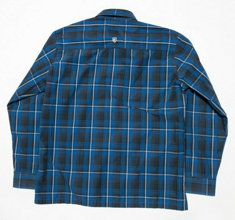 Kuhl Eluxur Ionik Long Sleeve Shirt Blue Gray Plaid Hiking Outdoor Men's XL