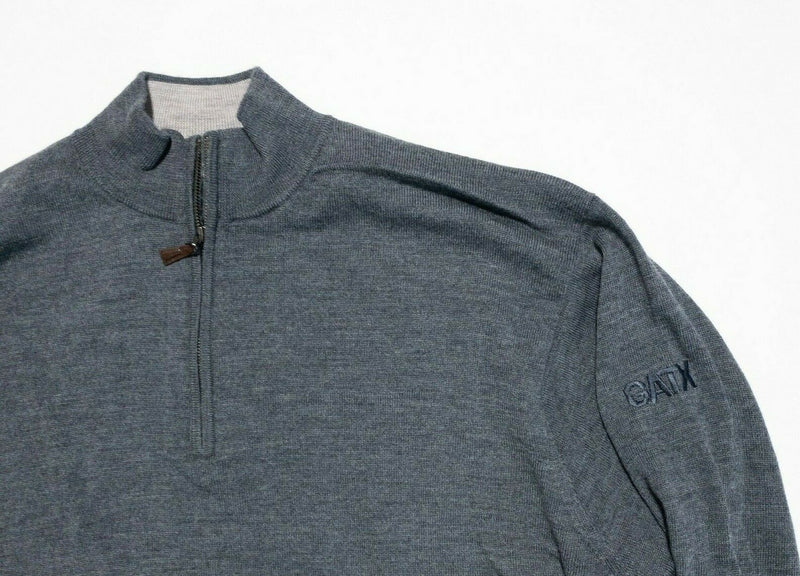 Peter Millar Men's 2XL 100% Merino Wool Gray 1/4 Zip Pullover Golf Sweater