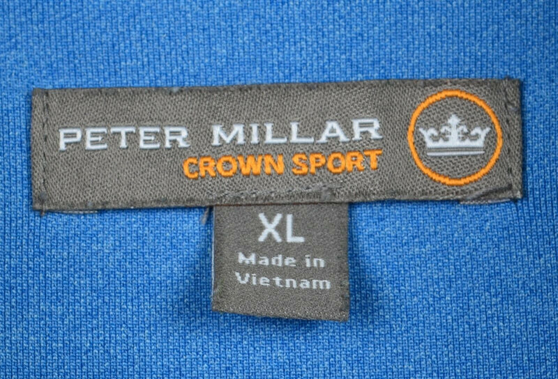 Peter Millar Crown Sport Men's XL 1/4 Zip Heather Blue Performance Golf Jacket
